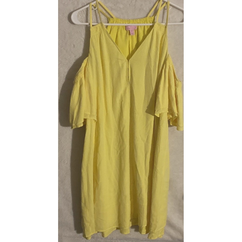 Lilly Pulitzer Bellamie Swing Dress Size XS Sweet Tart Yellow Gauze Extra Small